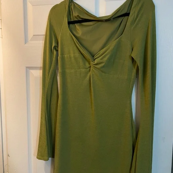 flare sleeve mini dress oh polly Embellished Long Sleeve Mini Dress in Black - 6 / Regular main image 0